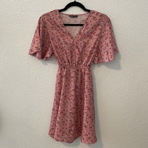 Ditsy Floral Surplice Belted Dress Size Small